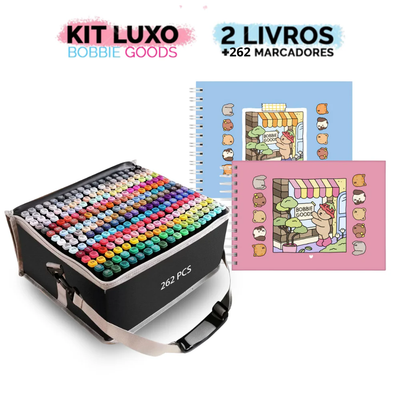 Kit 2 Livros Bobbie Goods Capa Dura + 262 Canetas Touch